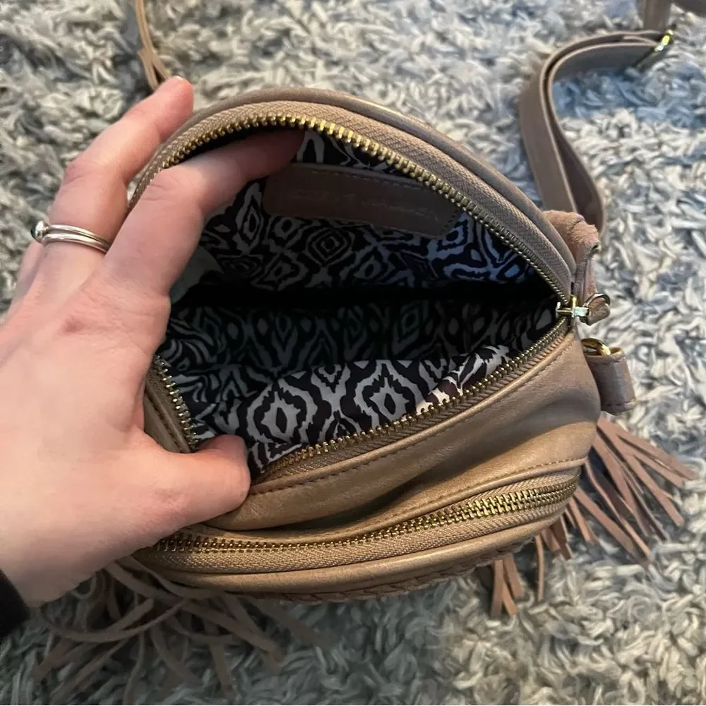 steve madden faux leather brown crossbody bag